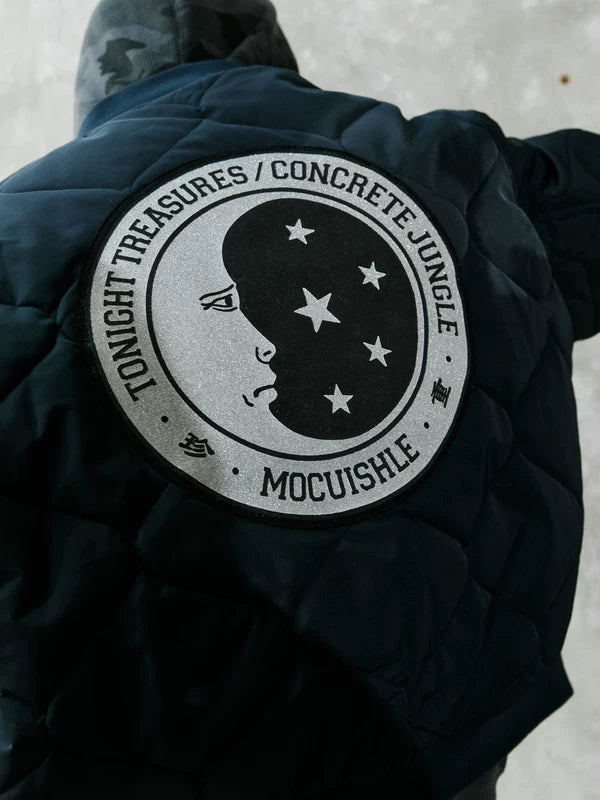 Quilted Cotton Bomber Jacket with Patch 4