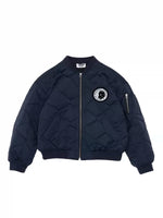 Quilted Cotton Bomber Jacket with Patch 5