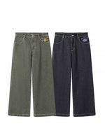 Wide-Leg Printed Jeans Pants 1