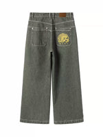 Wide-Leg Printed Jeans Pants 3