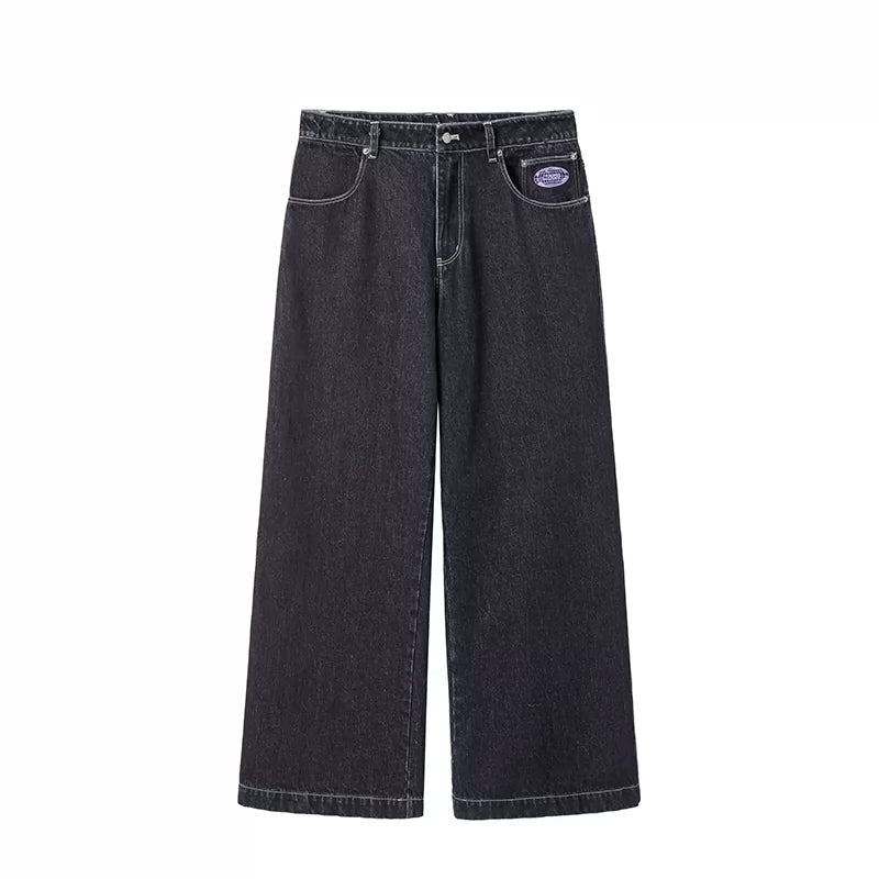 6095080280876,6095080280878,6095080280880,6095080280882, Wide-Leg Printed Jeans Pants