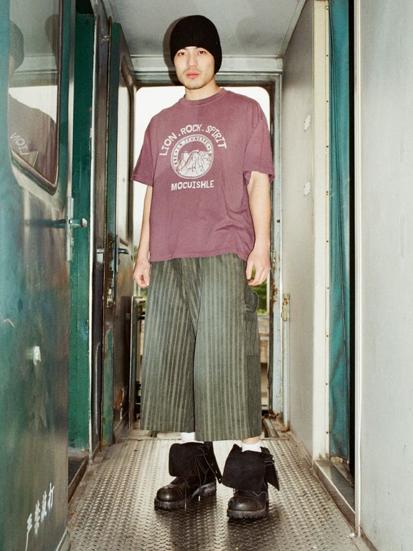 Corduroy Striped Cropped Capri Pants 4