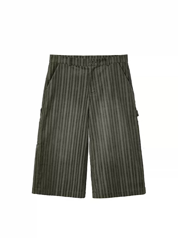Corduroy Striped Cropped Capri Pants 5