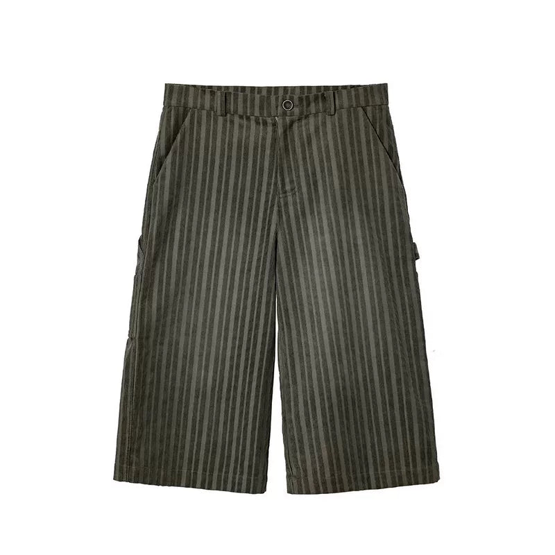 6103947419103,6103947419104,6103947419105,6103947419106, Corduroy Striped Cropped Capri Pants