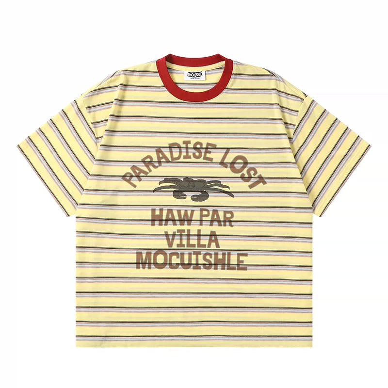 6093779156750,6093779156751,6093779156752,6093779156753, Striped Graphic Short-Sleeve T-Shirt
