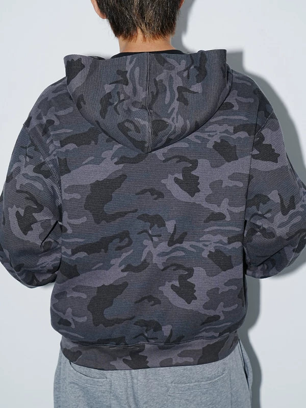 Camouflage Waffle Knit Zip Hoodie 2