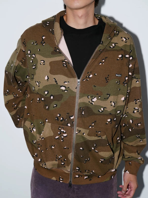 Camouflage Waffle Knit Zip Hoodie 5
