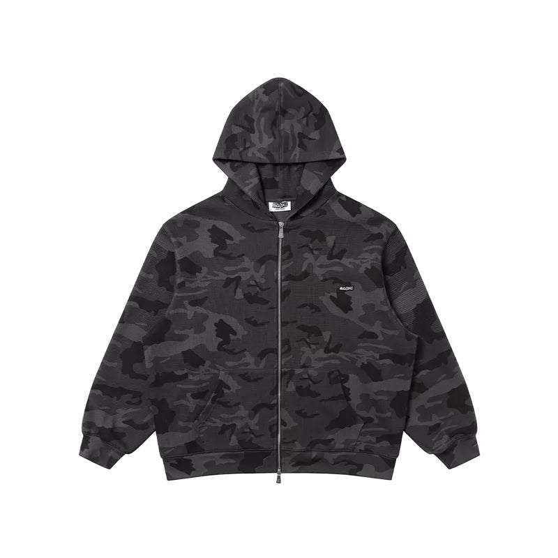 5944469772269,5944469772270,5944469772271,5944469772272, Camouflage Waffle Knit Zip Hoodie