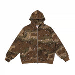 6122761618940,6122761618942,6122761618944,6122761618946, Camouflage Waffle Knit Zip Hoodie