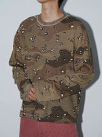 Camouflage Waffle Knit Long Sleeve T-Shirt 2
