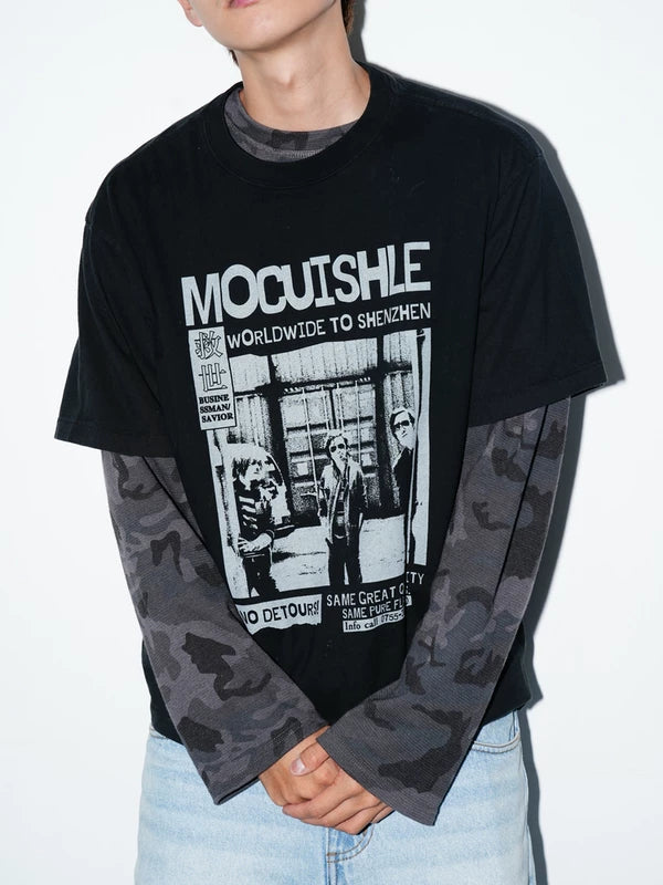 Camouflage Waffle Knit Long Sleeve T-Shirt 5