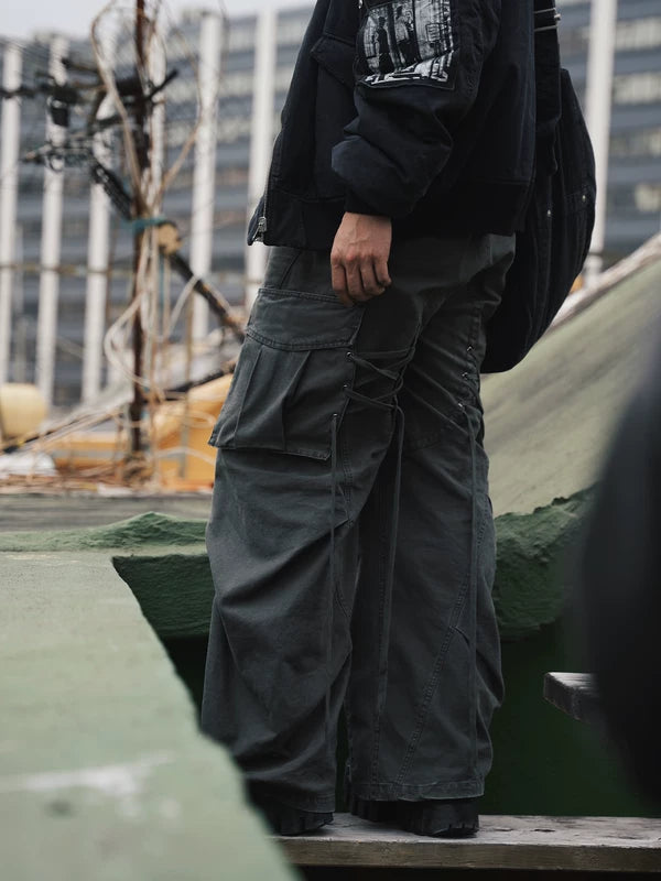 Double-Pleated Six-Pocket Cargo Pants 2