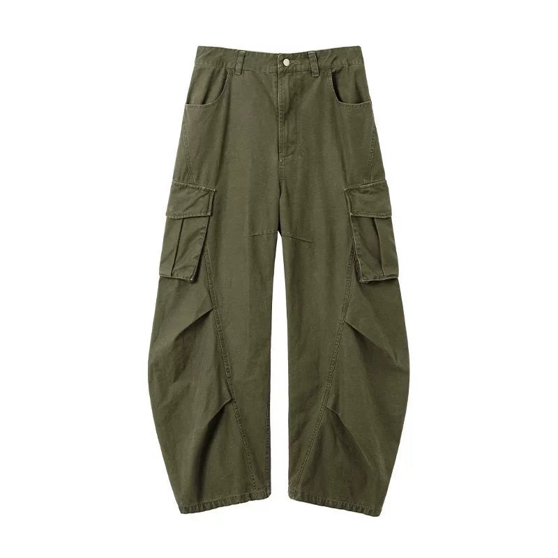 6139339366019,6139339366021,6139339366023,6139339366025, Double-Pleated Six-Pocket Cargo Pants