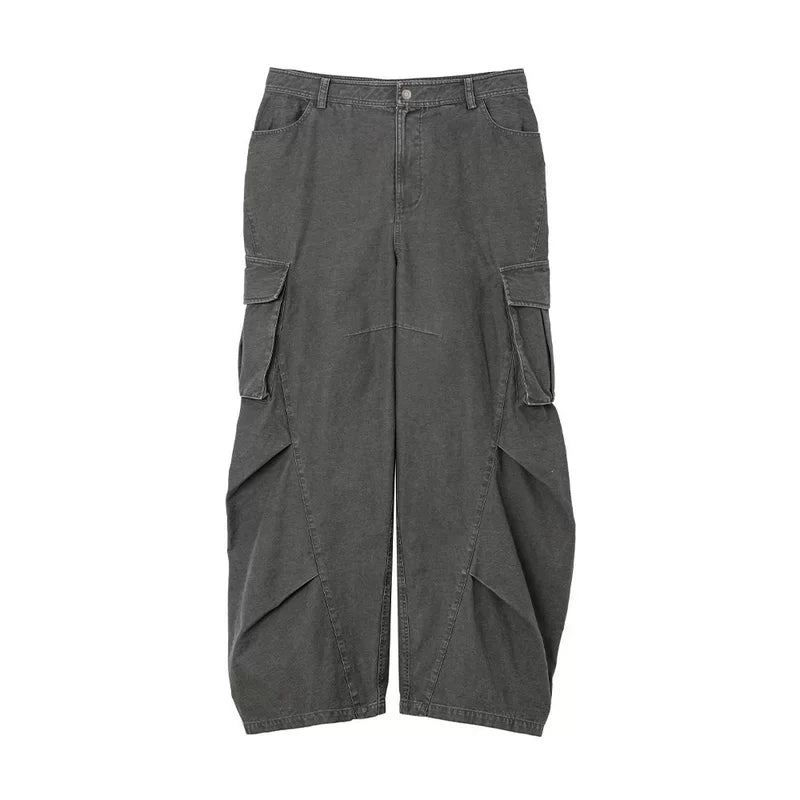 6148947006943,6148947006944,6148947006945,6148947006946, Double-Pleated Six-Pocket Cargo Pants