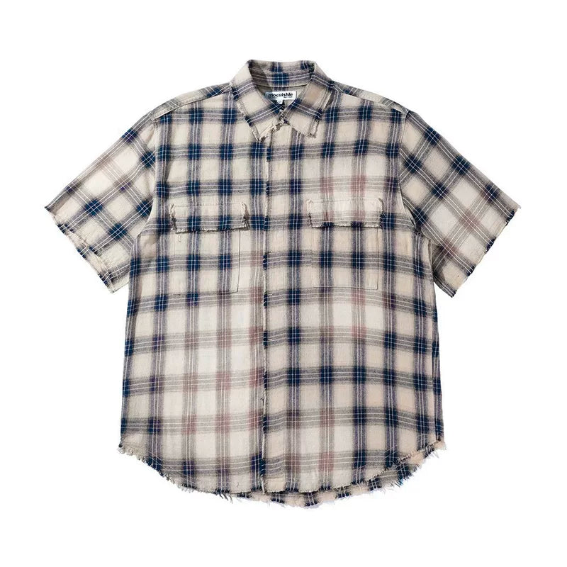 5892243277891,5892243277893,5892243277895,5892243277897,5892243277899, Sunfaded Short-Sleeve Plaid Shirt