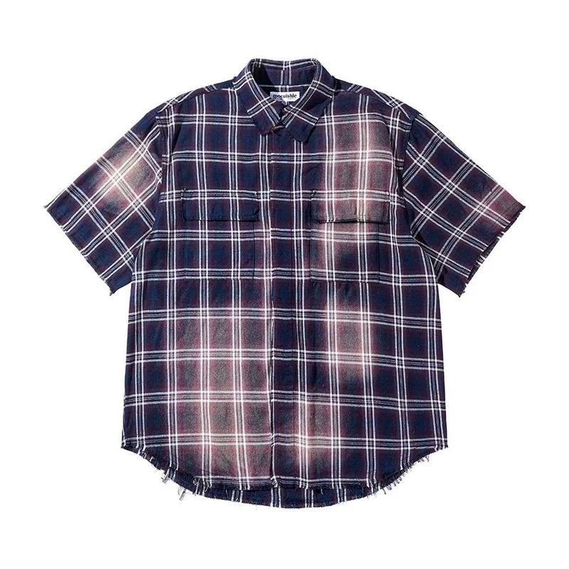 5892243277890,5892243277892,5892243277894,5892243277896,5892243277898, Sunfaded Short-Sleeve Plaid Shirt