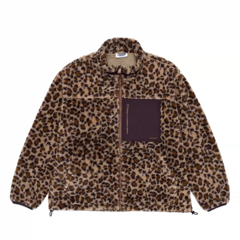 6008694768806,6008694768807,6008694768808,6008694768809, Leopard Fleece Zip Jacket with Pocket