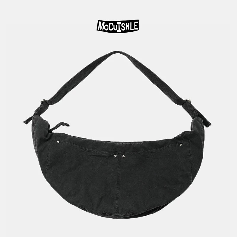 Canvas Crescent Crossbody Shoulder Bag 1
