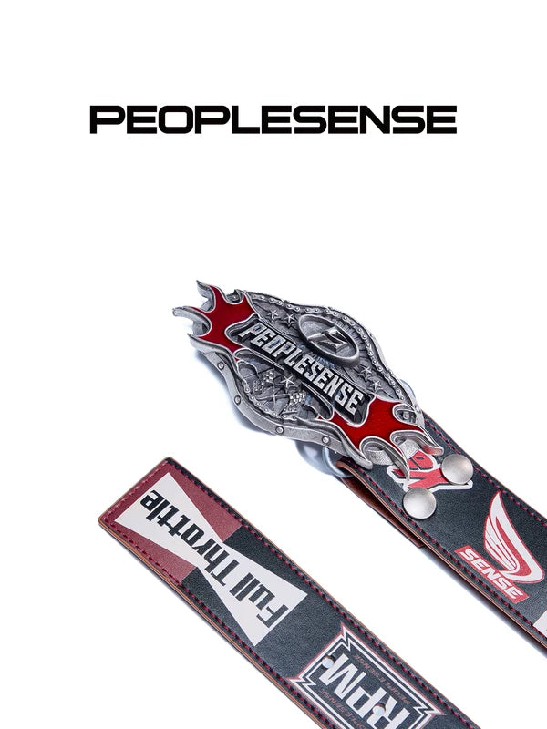 Motorcycle Style Genuine Leather Belt 1