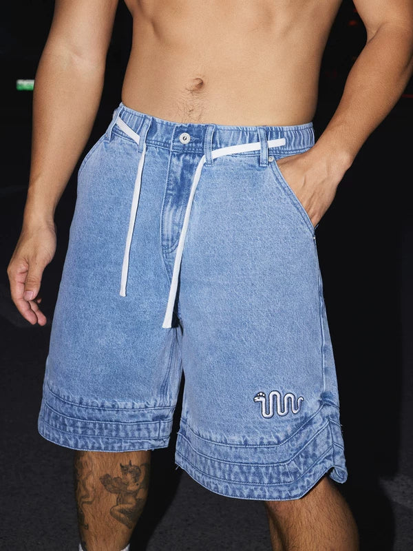 Multi-Layer Drawstring Denim Shorts 3