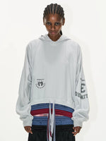 Multi-Layer Waist Hoodie With Screen Print 1