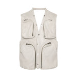Multi-Pocket Sleeveless Leather Utility Vest 2