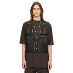 Multi-Pocket Sleeveless Leather Utility Vest 5
