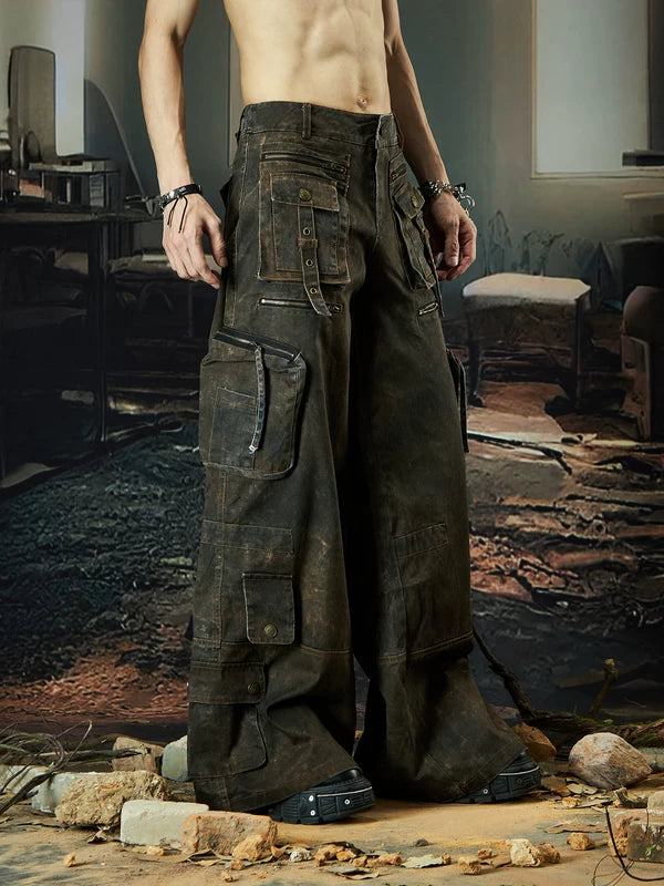 Multi-Pocket Wide-Leg Cargo Pants 3