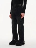 Multi-Zipper Washed Wide Leg Denim Pants 2