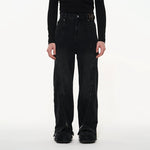 5135466180412,5135466180413,5135466180414,5135466180415, Multi-Zipper Washed Wide Leg Denim Pants