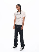 Musical Note Print Ripped T-Shirt 3