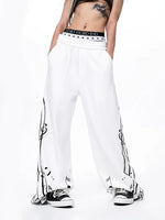 Musical Note Print Wide-Leg Sweatpants 2