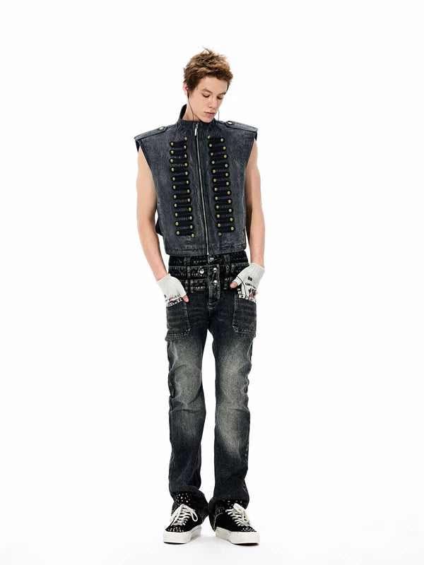 Napoleon Style Denim Vest 3