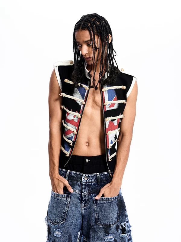 Napoleon Style Union Jack Print Vest 2