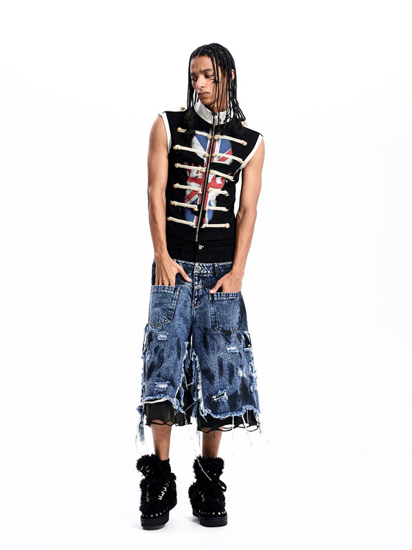 Napoleon Style Union Jack Print Vest 3