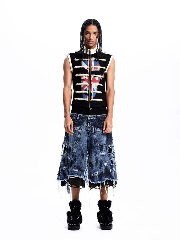 Napoleon Style Union Jack Print Vest 4