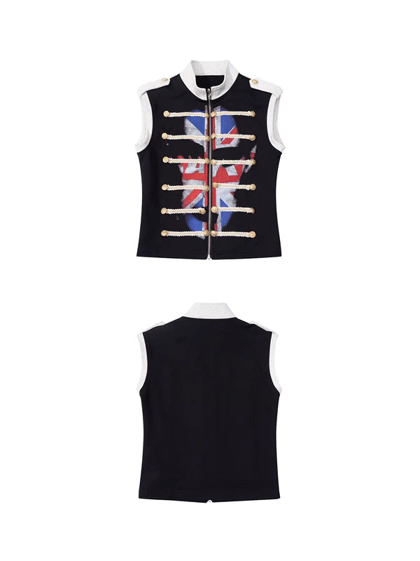Napoleon Style Union Jack Print Vest 5