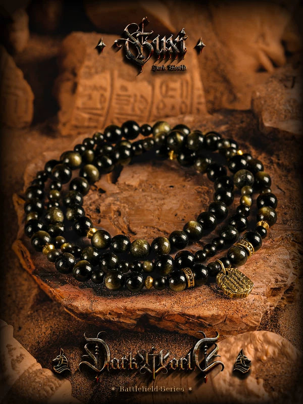 Natural Gold Obsidian Beaded Bracelet 2