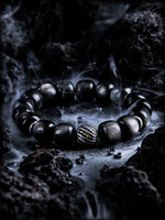 Natural Silver Obsidian Bead Bracelet 1