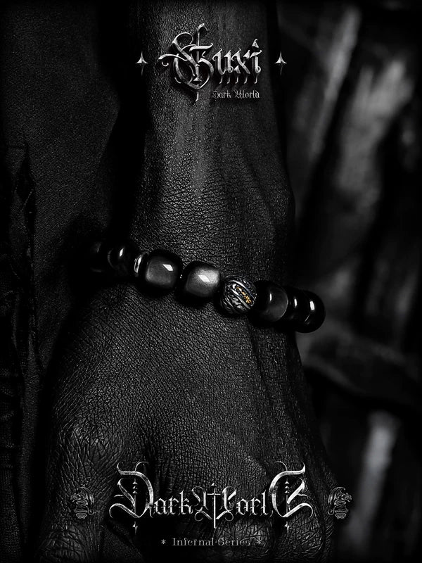 Natural Silver Obsidian Bead Bracelet 4