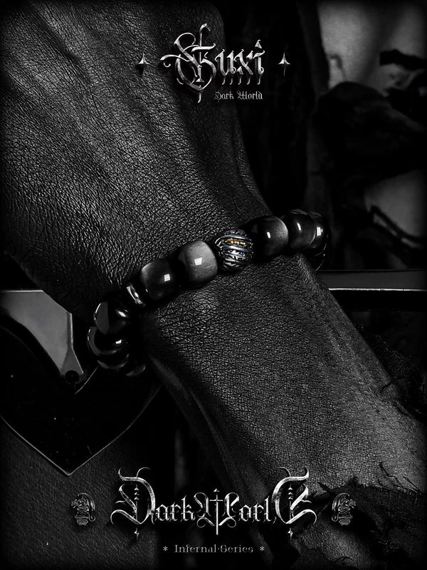 Natural Silver Obsidian Bead Bracelet 5