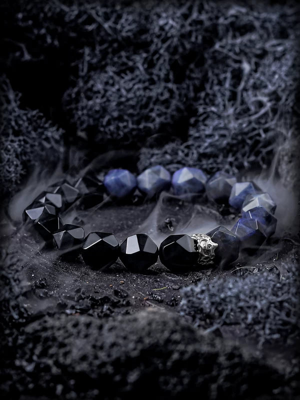 Obsidian and Lace Stone Bracelet 1