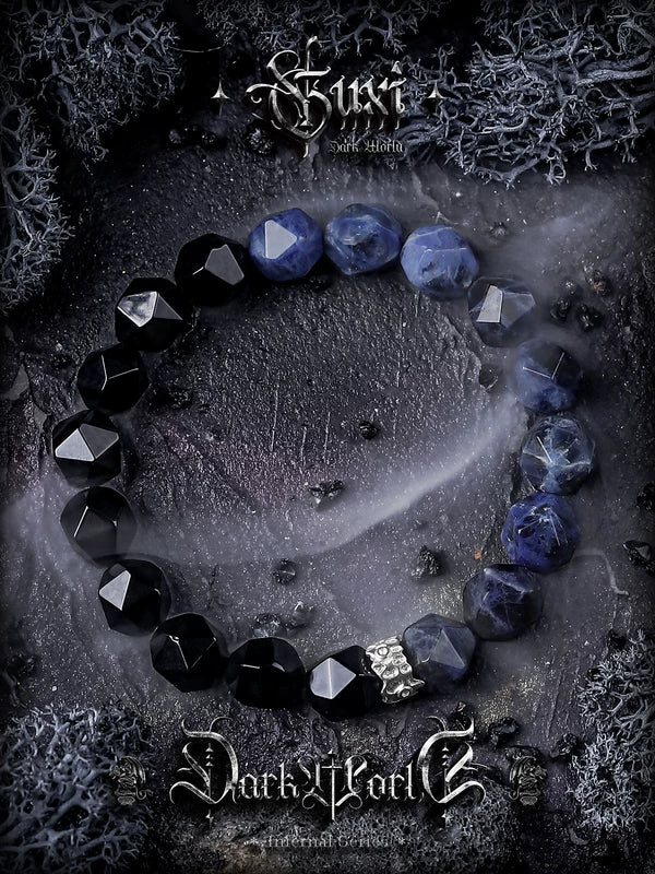 Obsidian and Lace Stone Bracelet 2