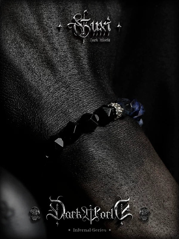 Obsidian and Lace Stone Bracelet 4