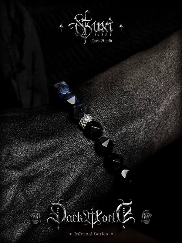 Obsidian and Lace Stone Bracelet 5