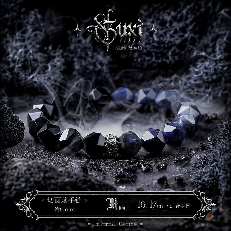 5122157559611, Obsidian and Lace Stone Bracelet