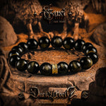 5829569538338,5829569538339,5829569538340,5829569538341, Obsidian Beaded Bracelet Gold Accent