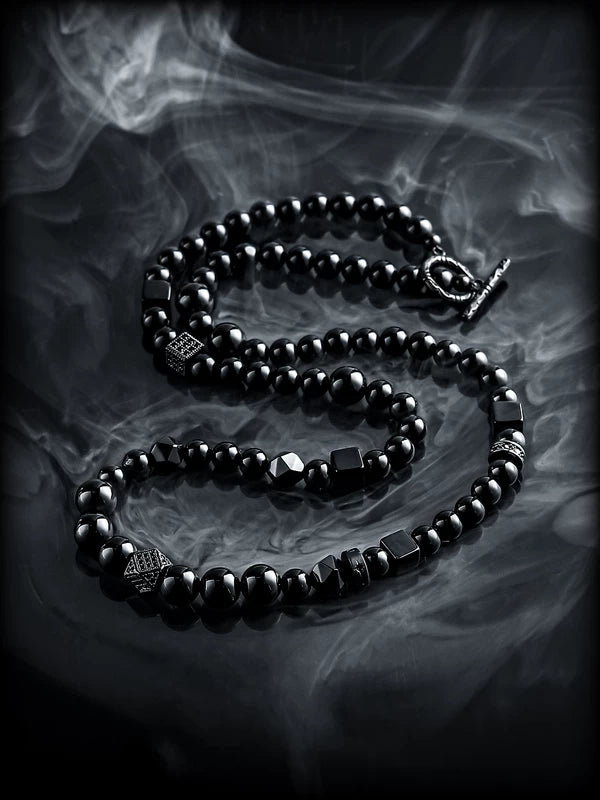 Obsidian Beaded Necklace 1
