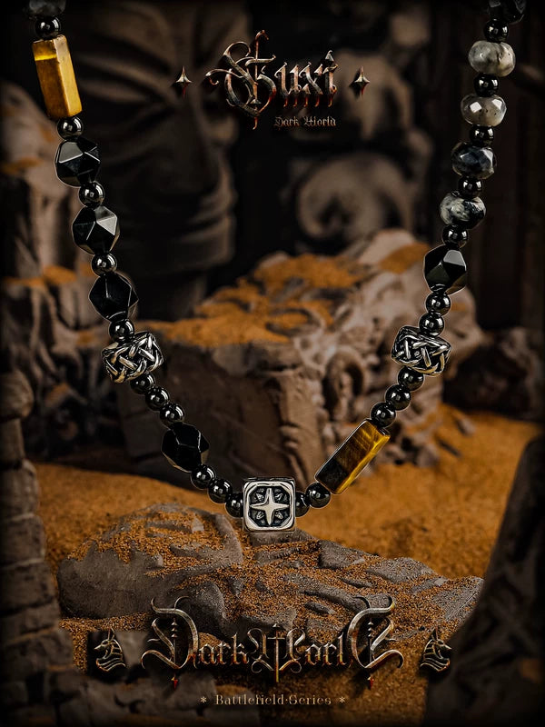 Obsidian Tiger Eye Beaded Necklace 2
