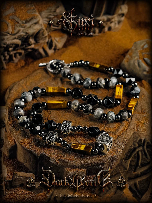 Obsidian Tiger Eye Beaded Necklace 3